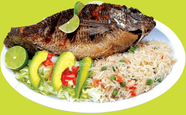 Riz blanc + Poisson braisé