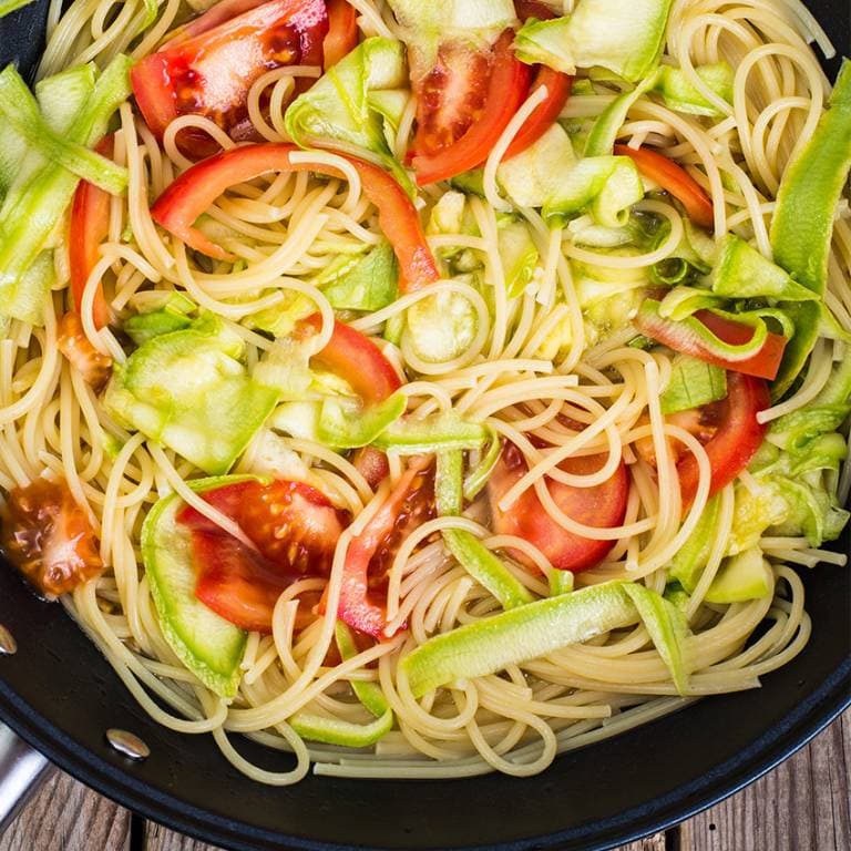 Spaghetti blanc aux légumes